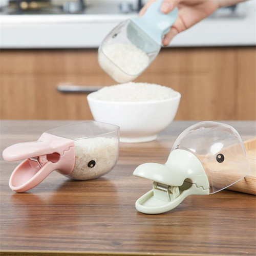 Duck head shaped rice spoon tea flour bag sealing clip dried fruit seasoning spoon kitchen plastic water spoon rice shovel