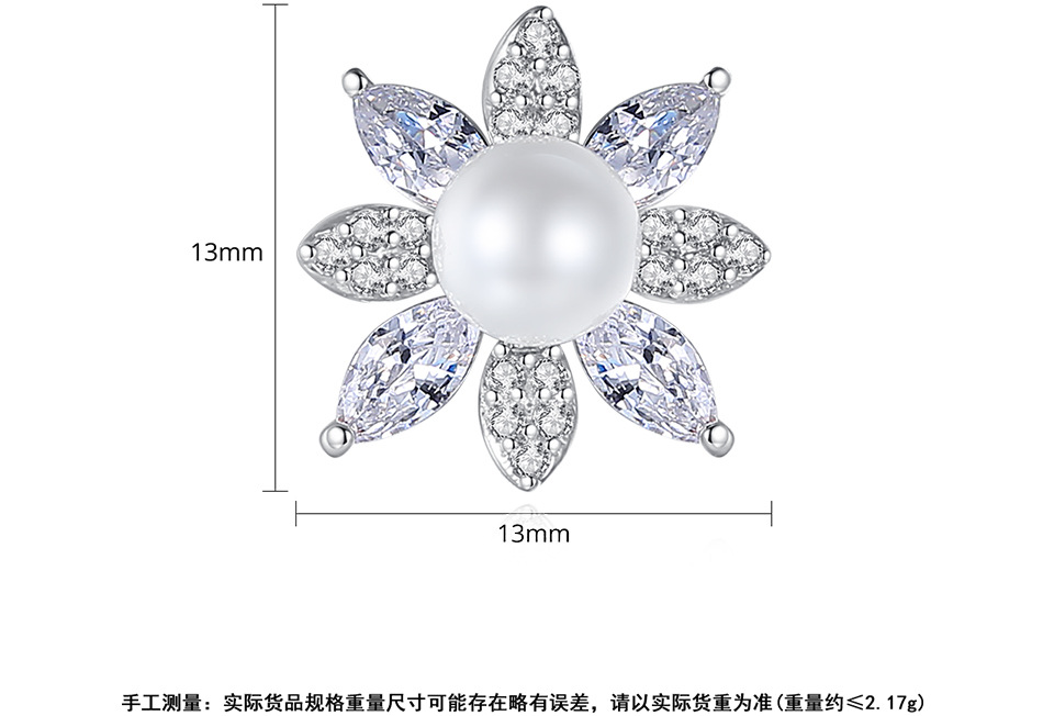 Jinse Schnee Schneiden Ohrringe Mode Koreanische Version Von Süßen Damen Perlen Ohrringe Ohrringe Hersteller Kupfer Eingelegtes Zirkonium Ohrringe Geschenk display picture 6