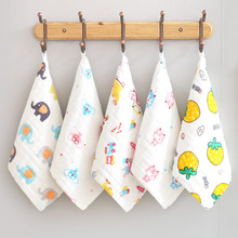 六層高密棉紗布方巾嬰幼兒洗臉毛巾兒童小手帕喂奶巾寶寶日用品