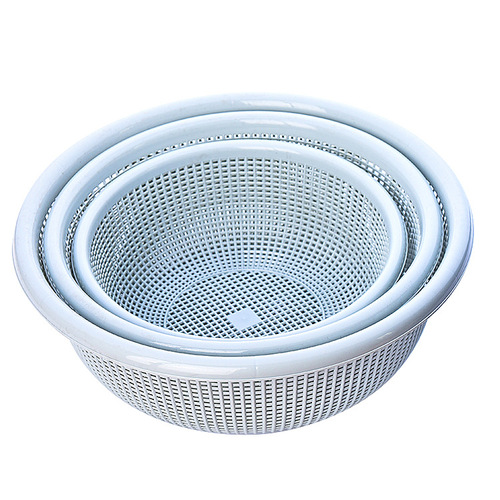 New Plain Vegetable and Fruit Basket Nordic Color Plastic Drain Basket Multifunctional Kitchen Living Room Drain Pan Factory Wholesale