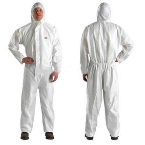 3M 4510 hooded one-piece white protective clothing, protection against particulate matter and limited liquid splash, dust and chemical protection