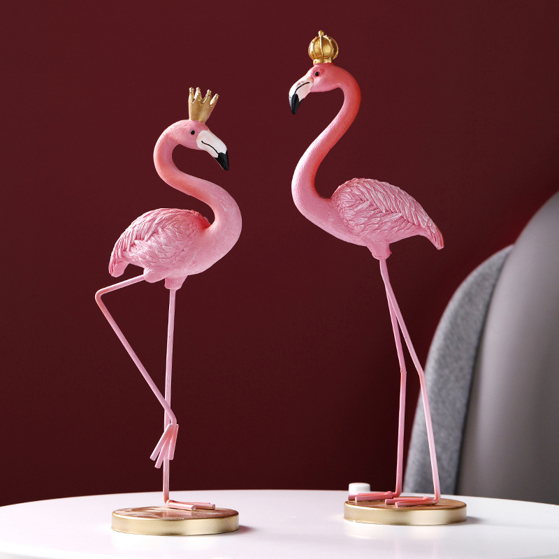 Nordic Flamingo Ornaments Resin Crafts Creative Living Room TVCabinet Bookshelf Desktop Home Decorations