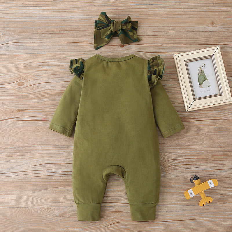 New  Fashion Infant Camouflage One-piece Baby Outing One-piece Clothes Hot-selling display picture 3