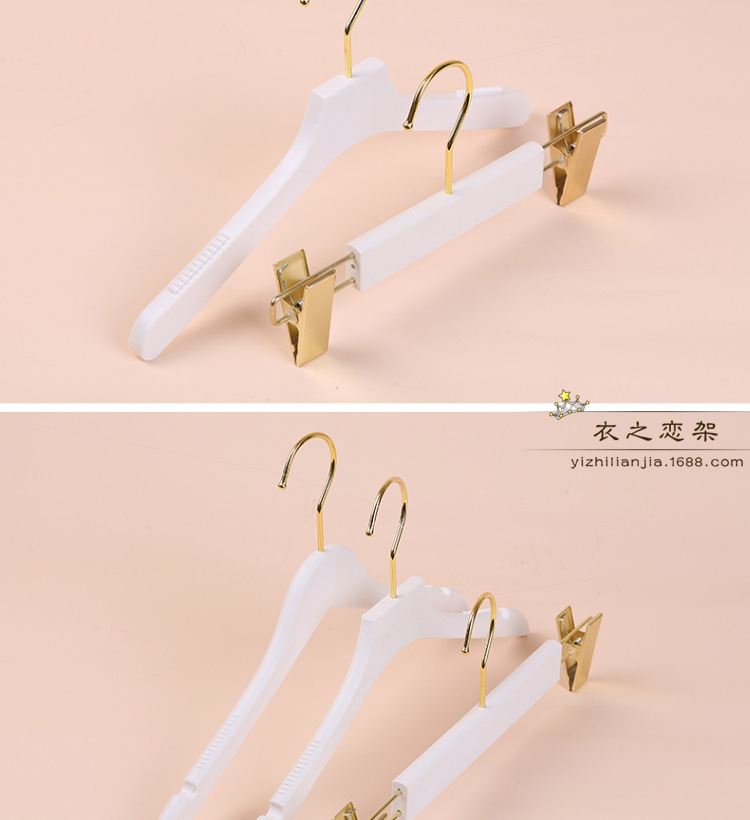 塑料拉丝衣架10CM金色圆钩