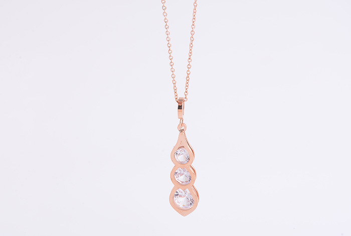 欧美韩个性豆豆镶钻项链钛钢镀玫瑰金锁骨链饰品女礼物百搭气质详情图3