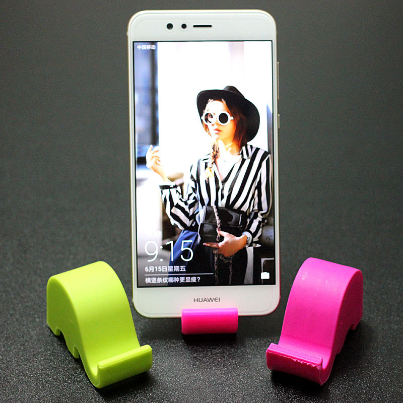 手机支架可用底座创意可爱一体塑料桌面平板电脑支架便携卡通纯色