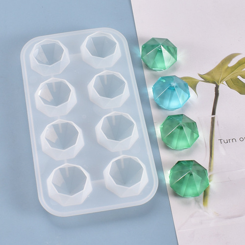 Poppy diy crystal glue mold multi-sided light-transmitting diamond handmade table decoration silicone mold