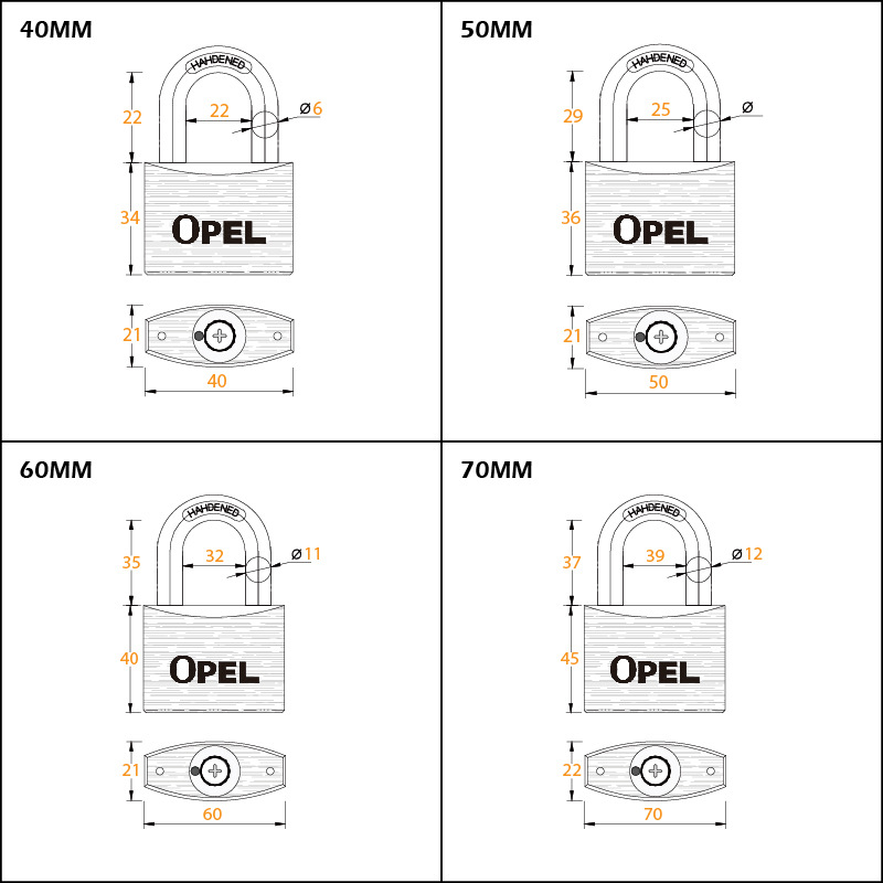 OPEL十字弧形普通锁DM-C合集