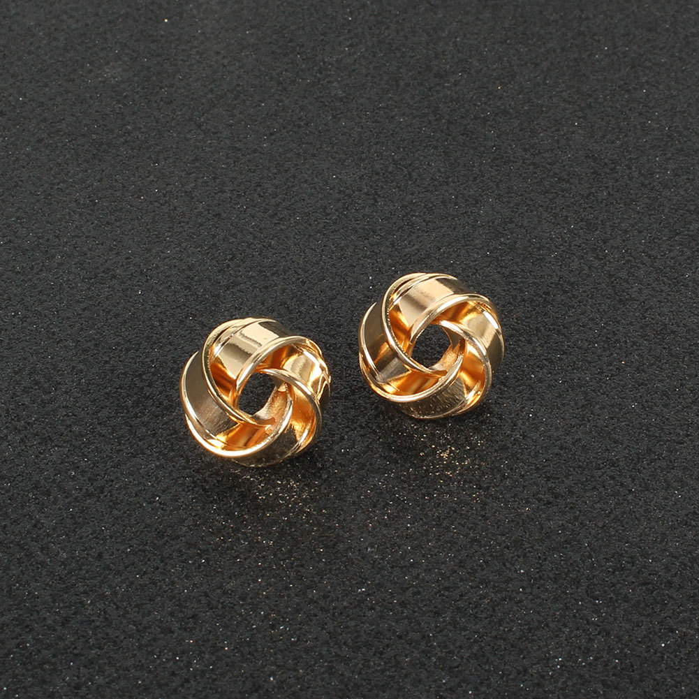 Fashion Alloy Geometric Hollow Creative New Golden Alloy Earrings For Women display picture 2