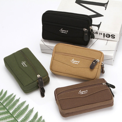 帆布6.5寸手机腰包男士穿皮带香烟手机包耐磨工地手机包腰包批发|ms