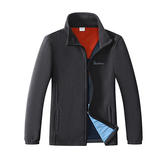Men's jacket solid color casual straight hem zipper jacket