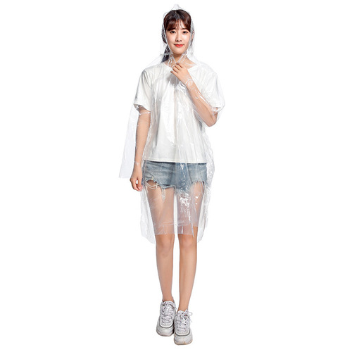 Thickened Disposable Raincoat for Adults | Transparent Cardigan-Style Raincoat | Portable, Snap-Open Design for Rafting & Travel | One-Piece Poncho