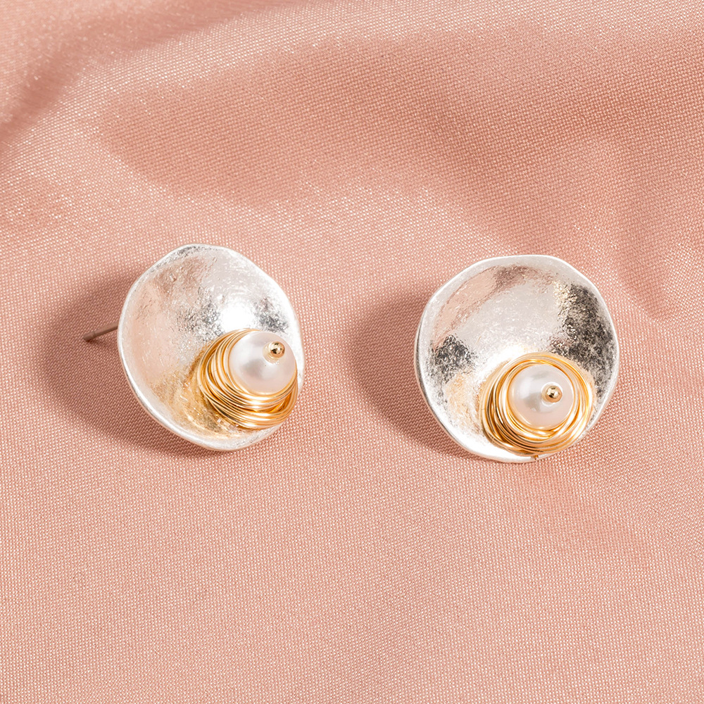 Ethnic Style Hand-wound Natural Beads Stud Earrings display picture 5