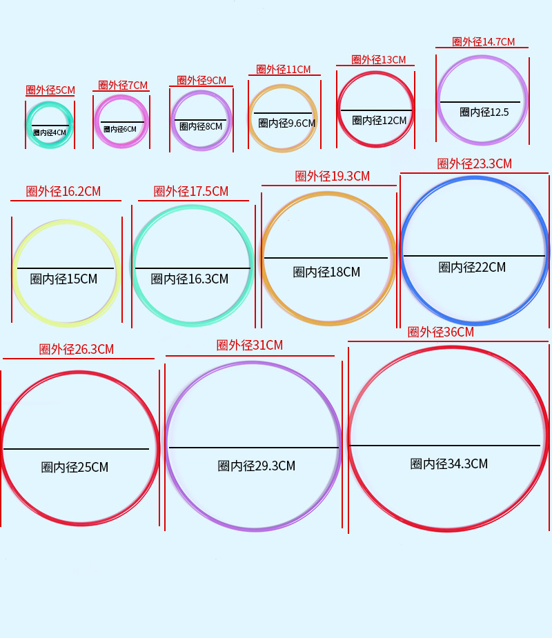夜市地摊套圈玩具塑料扔套圈圈游戏加粗加厚实心圈空心圈厂家直供详情3