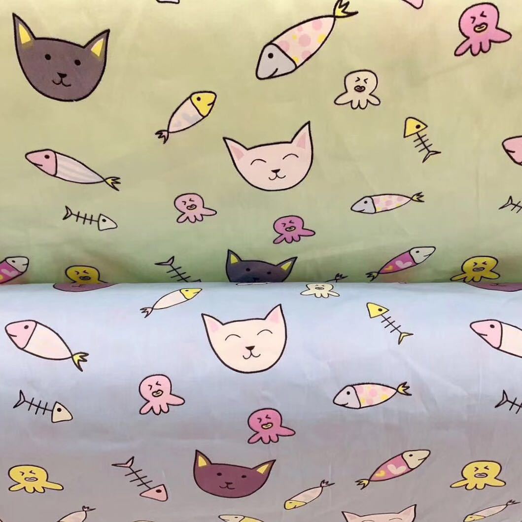 厂家批发窄幅全棉布斜纹全棉宝宝布卡通A类印花布料碎花面料批发