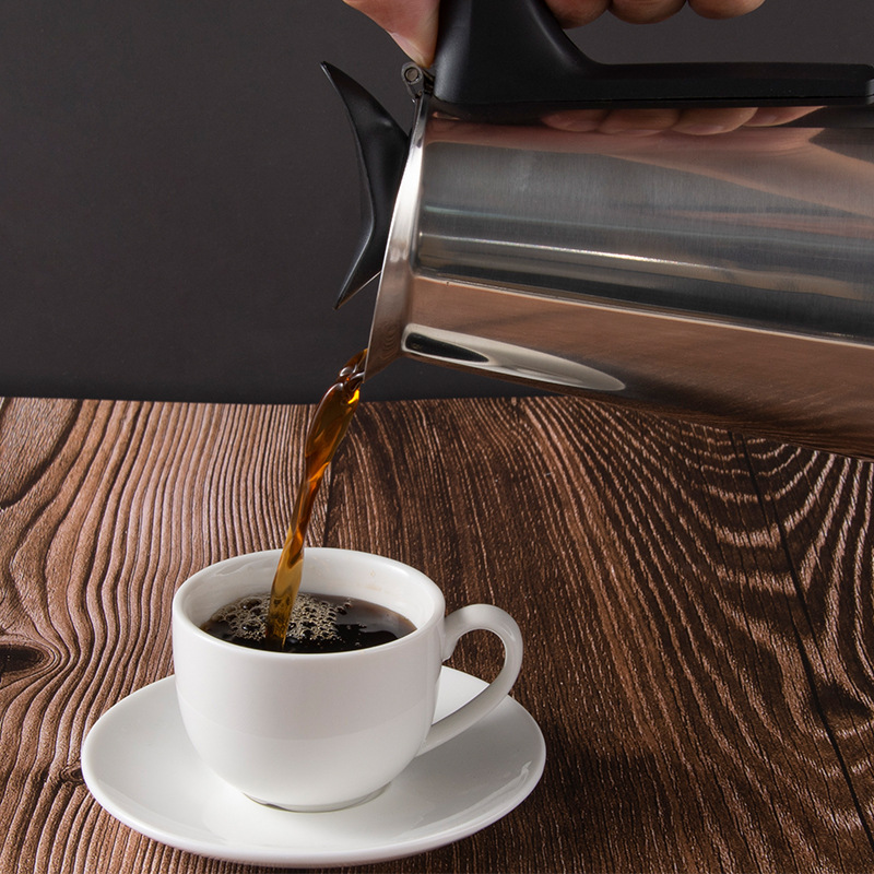 跨境热销304不锈钢摩卡咖啡壶 欧插底座手冲咖啡壶 家用咖啡器具