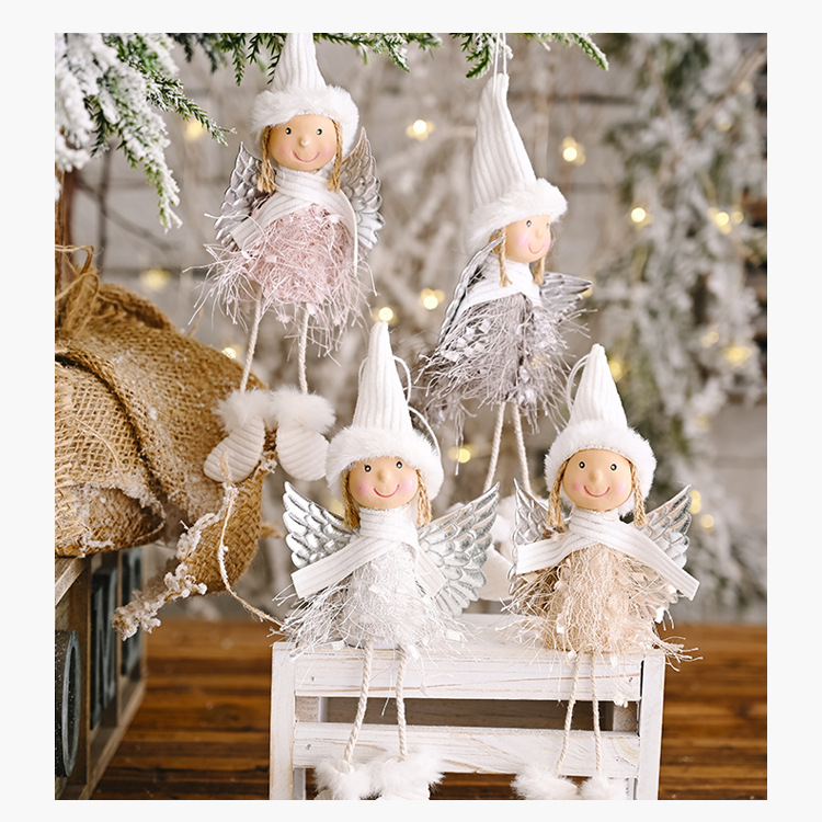 New Christmas Decoration Supplies Fluffy Wings Girl Pendant display picture 11