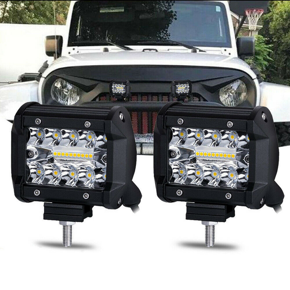 Transfronterizo de 4 pulgadas 120W lámpara de trabajo 20LED vehículo todoterreno auto camión 3 filas 60W 3030