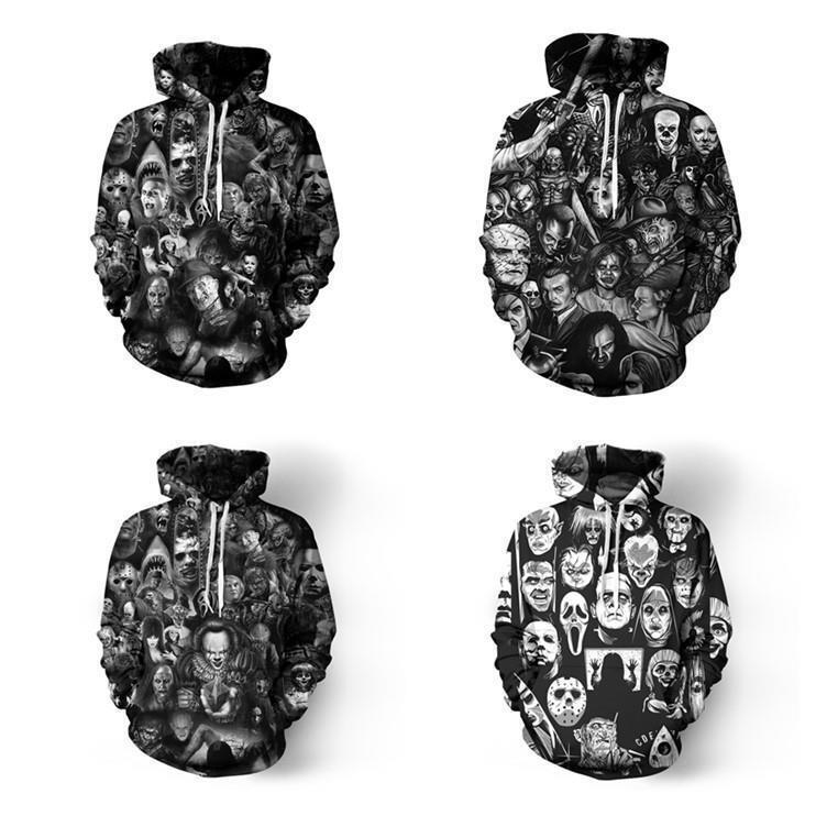 New foreign trade Halloween movie horror killer Series 3D digital printing sweater cosplay hoodie