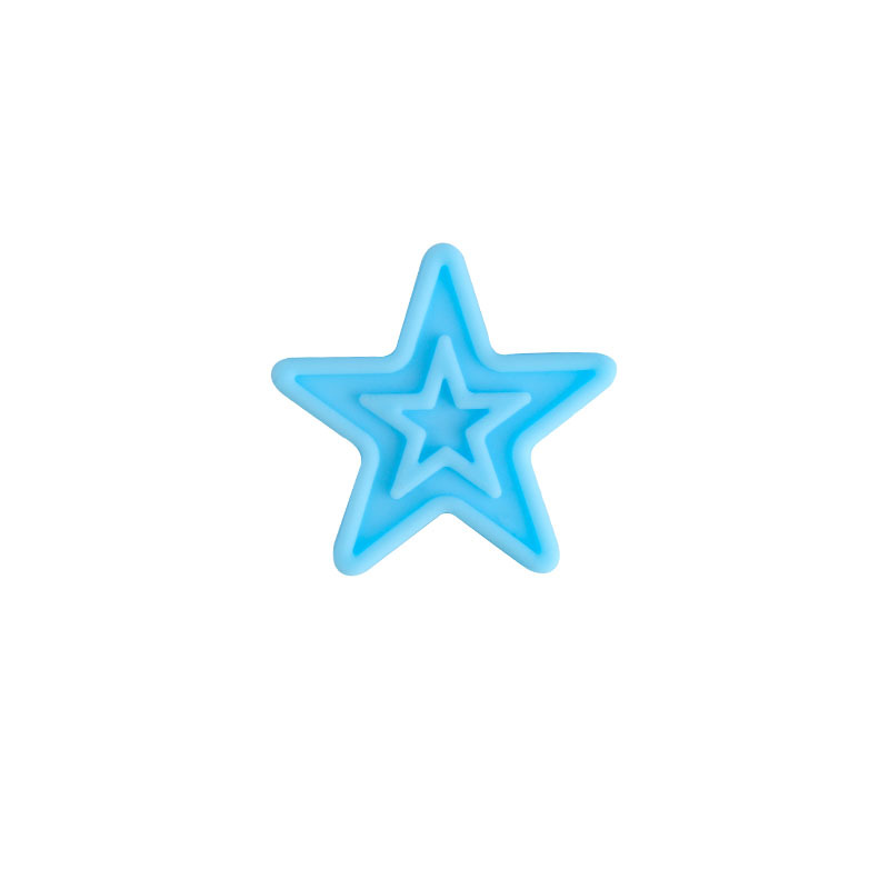 Estrella silicona molar juguete mordedor pulsera chupete cadena collar accesorios estrella de cinco puntas DIY bebé suministros Accesorios