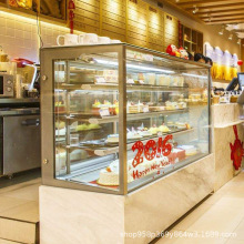 日式四层蛋糕保鲜柜1.8米直角大理石展示冰柜牛奶风冷水果冷藏柜