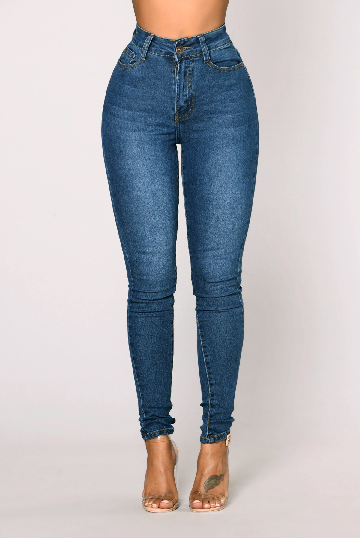 Women's Daily Casual Solid Color Full Length Washed Jeans display picture 3