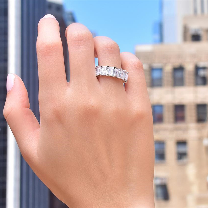 Diamond Zircon Ring For Women, Elegant Silver Plated Versatile Band_voghion.com