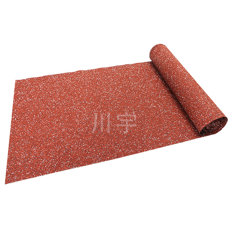 橡胶地垫卷材健身房私教图案地胶力量区运动健身器材地垫批发