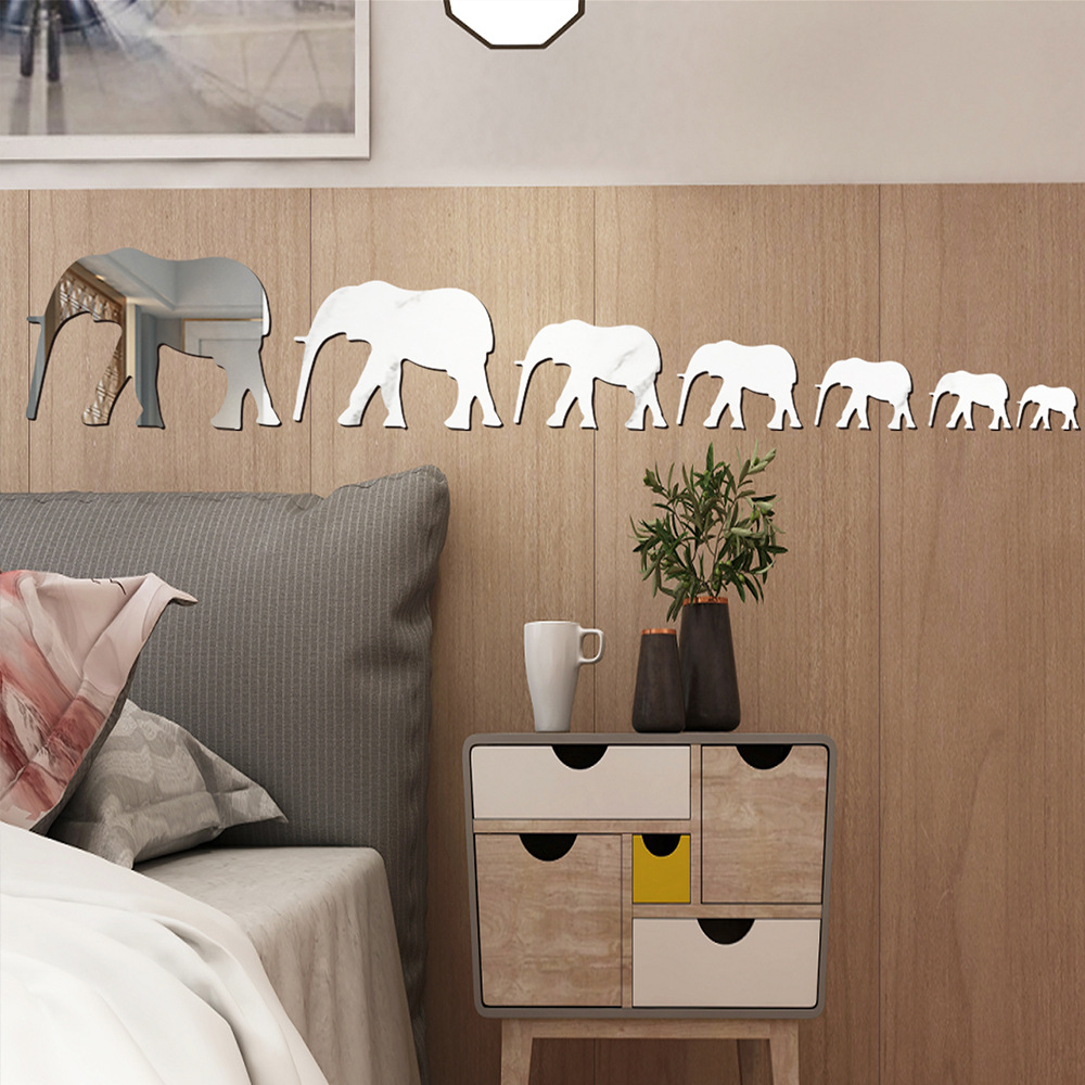 New Acrylic Mirror Elephant Creative Stickers display picture 4