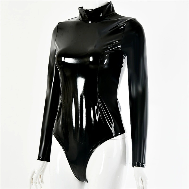 Amazon Selling lady Latex GN71 Sexy tight one-piece garment Europe and America Long sleeve Corset