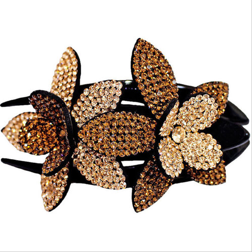 New Rhinestone Flower Duckbill Clip Large Korean Style Elegant Ladies Elegant Hair Swallowtail Clip Hairpin Accessories Women