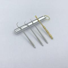 Stainless Steel Metal Toothpick Tooth Hook Portable Tooth Picking Artifact Set Mini Oral Cleaning Tool