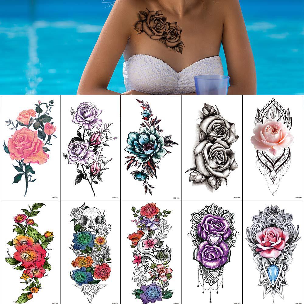 Manufactor Cross border Flower Arm Tattoo male female english letter Flower Tattoo Sticker