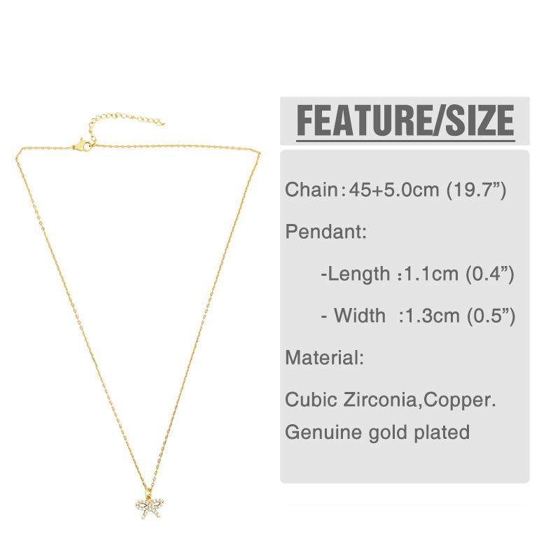 New jewelry necklace yiwu nihaojewelry bow love pendant diamond necklace jewelry wholesale