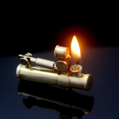Brass Trench Retro Sandpaper One-Click Pressurized Auto Ignition Kerosene Lighter Can Be Shipped