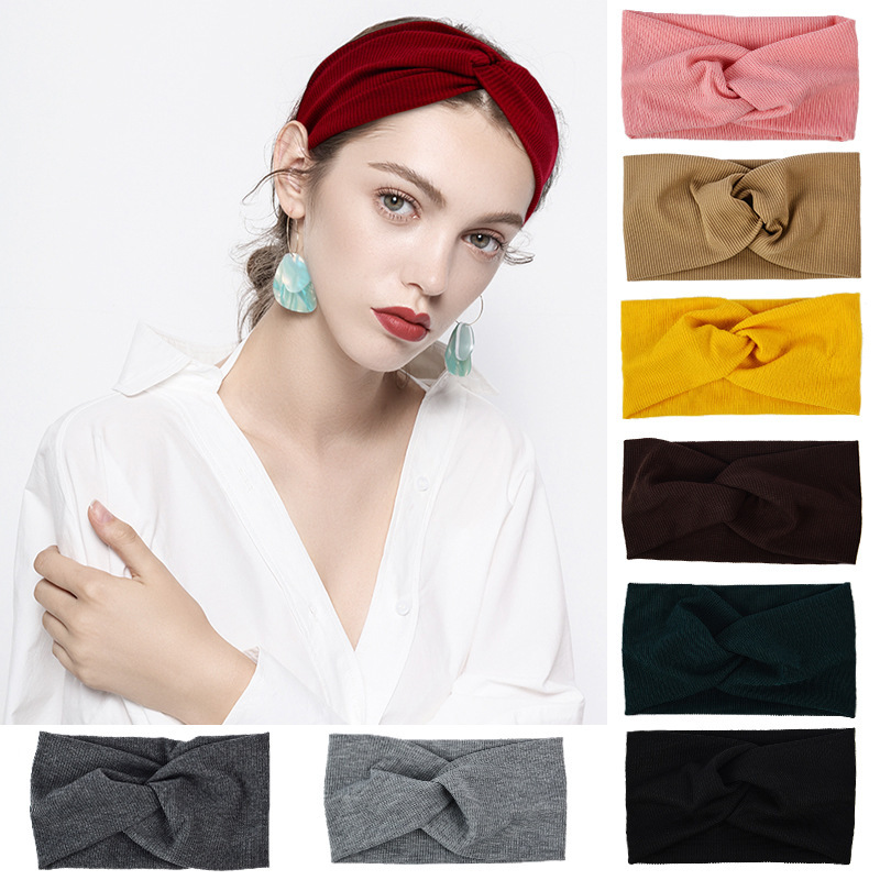 2pcs Wide brim sports dance practice exercises headband for women cross hairband Hair hoop yoga Face wash headband hair accessories