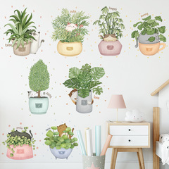 Wall sticker of cute cat decoration for sofa, bedroom background, self-adhesive plant-style fresh sticker