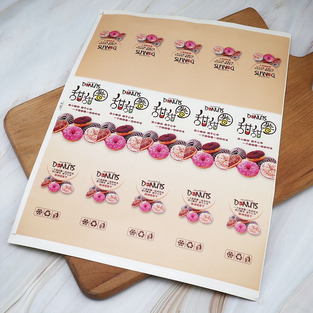 Caja de donuts, caja de embalaje de dos gránulos, caja de embalaje de punto oeste, pegatinas de horneado, recomendación de embalaje adhesivo image 6