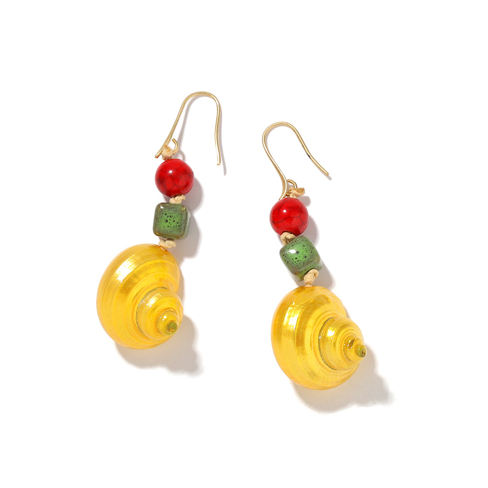 Za Même Produit Sur Site Officiel Conque Pierre Perle Boucles D'oreilles Européen Et Américain Personnalité De La Mode Populaire Vacances Style Boucles D'oreilles display picture 14