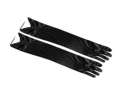 Extra-long elbow-length satin stretch gloves, double-row seams, beaded denim satin, sunscreen, scar-covering sleeves, bridal wedding gloves