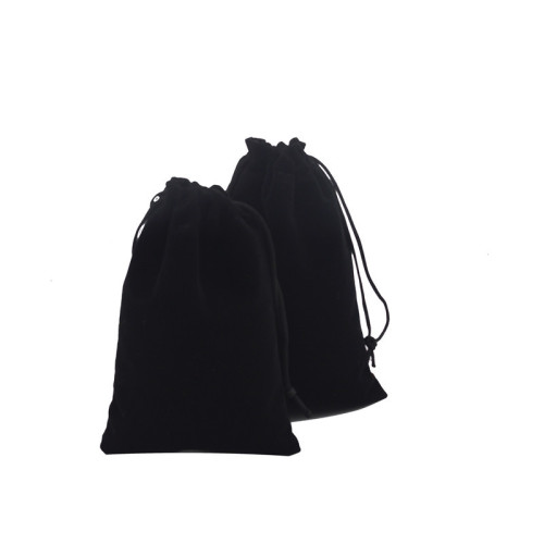 Black velvet drawstring pouch hair dryer storage bag jewelry and pearl packaging bag with logo printing