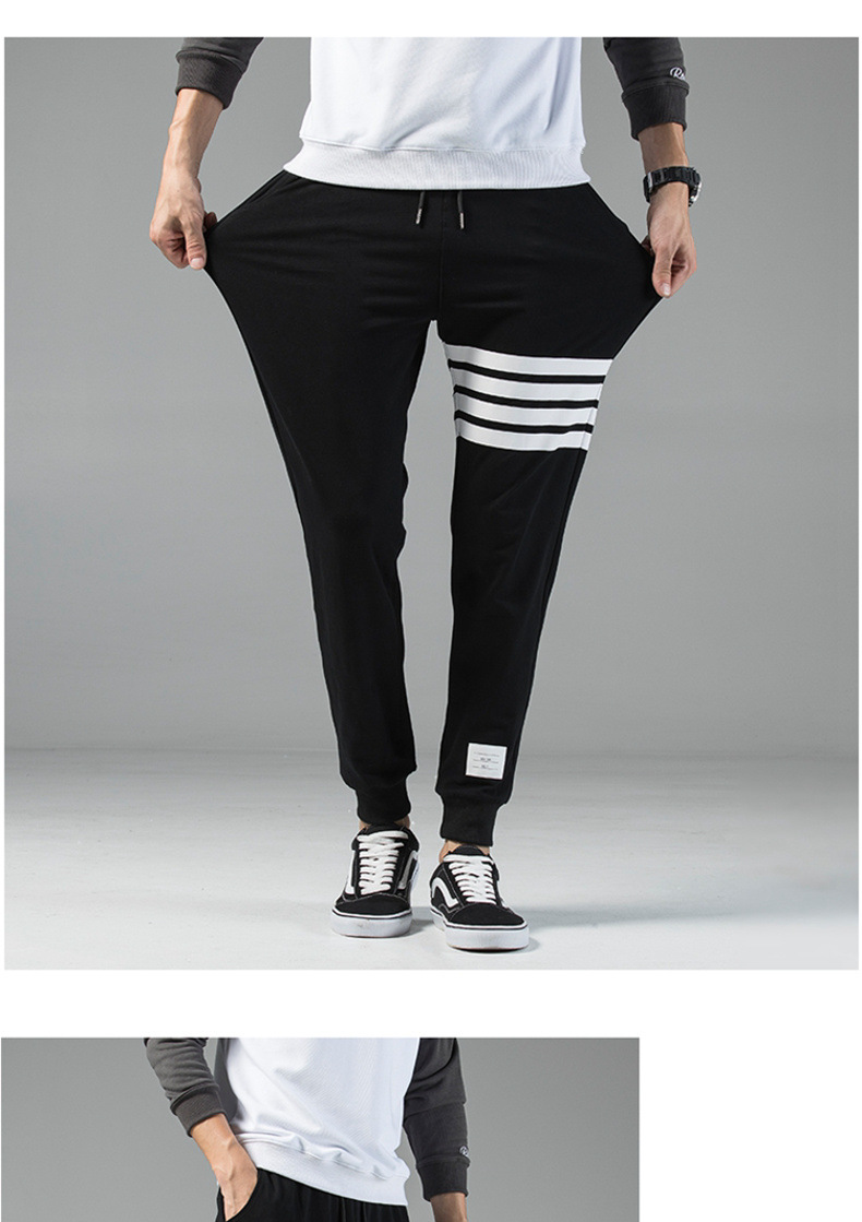 Spring Loose Feet Four Bar Sports Autumn Closed Running, Fitness Fashion TB Sanitary for Men, Casual Pants_voghion.com