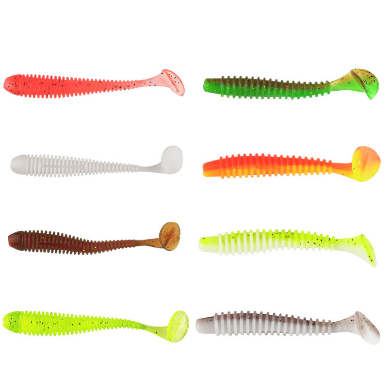 8 Colors Soft Paddle Tail Fishing Lures Fresh Water Bass Swimbait Tackle Gear