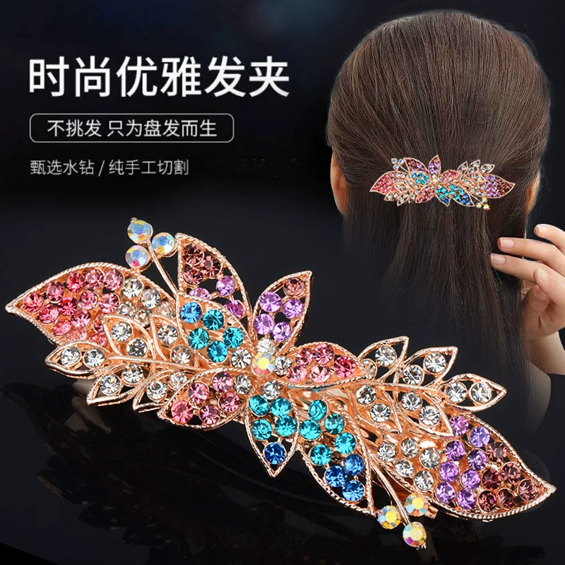 Metal Hairgrip Hairpin, Korean Style Floral Barrette, Adult Decorative Clip, 9×4×4 cm