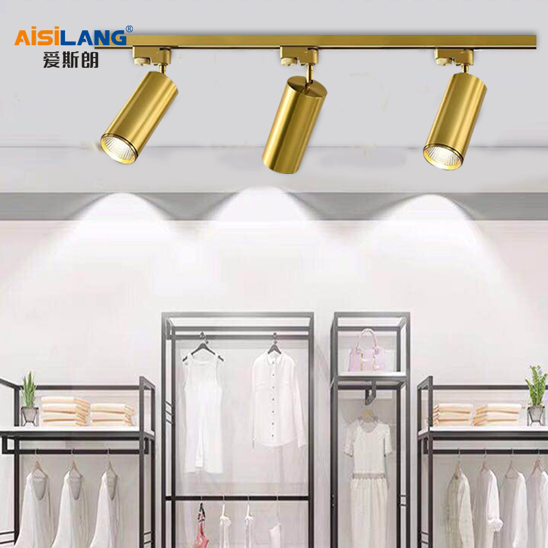Nordic Golden Dress Spotlight Living Room Dining Room Household Golden Track Light Clothing Store Led Track Spotlight