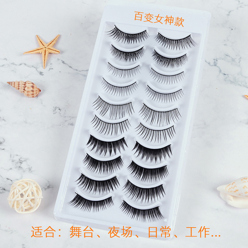 Cotton thread stalk false eyelashes 3D f...