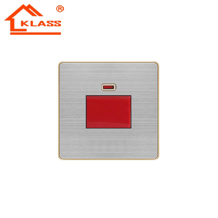 孟加拉外贸86型不锈钢拉丝变态点插座平板插座英规45a空调插座