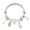 Jewelry stainless steel, metal bracelet, artificial stone inlay, hair accessory, simple and elegant design, with gem