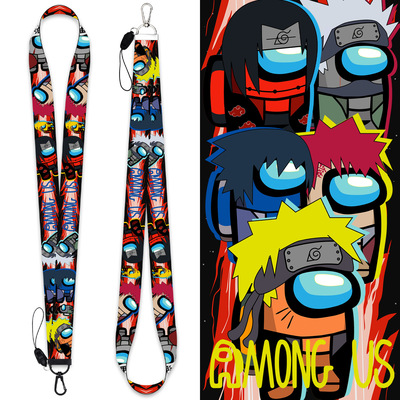 among us game Naruto series Lanyard Mobile phone pendant game periphery Key buckle Split Card