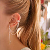 Fashionable one-sided metal ear clips, earrings, accessory, European style, wholesale